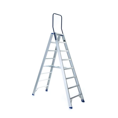 Afbeelding van Dubbele trapladder 2x8 treden Atom + Gratis beugel