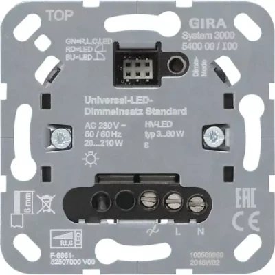 Afbeelding van Gira systeem 3000 universele led drukmeter standaard 540000