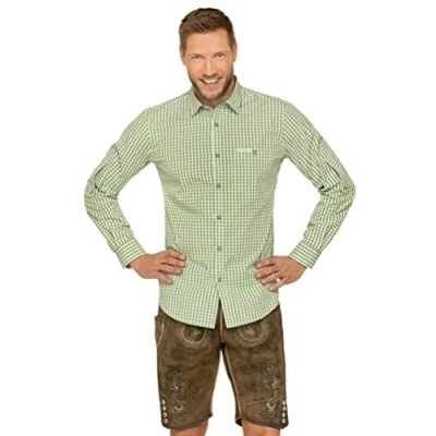 Image de Stockerpoint Chemise traditionnelle pour homme, Vert (vert foncé), 3XL