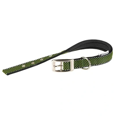 Afbeelding van FERPLAST Daytona Deluxe Halsband / Hondenhalsband Zachte voering Groen Reflecterend L Breedte: 2,5 cm Nekomtrek: 37 45 (GELIEVE ALVORENS BESTELLEN OPMETEN)