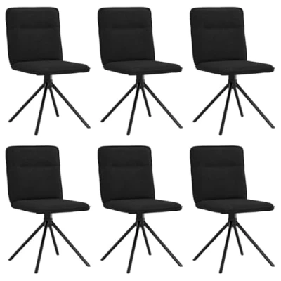 Afbeelding van vidaXL Eetkamerstoelen 6 st stof zwart