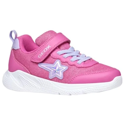 Afbeelding van Geox Sprintye Sneakers laag voor kinderen, Maat: 33, Fuchsia lilac Textiel/ synthetisch