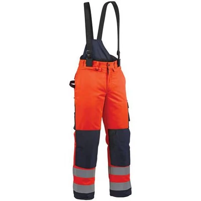 Image de Pantalon hiver haute visibilité orange fluo/marine, guêtre pare neige