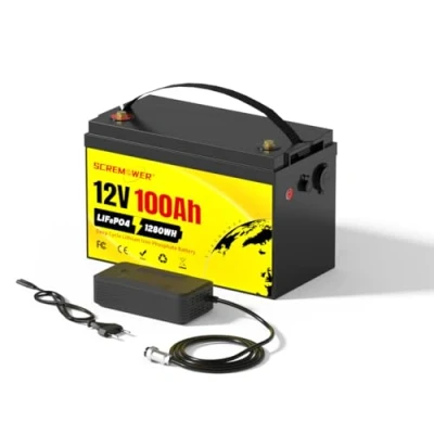 Afbeelding van Lifepo4 lithiumbatterij 12 V 100 Ah met A BMS cellen klasse A+ oplaadbare diepe cyclus batterij USB poorten voor sleepmotor, camper, marine, zonnestelsel