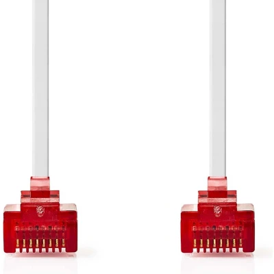 Afbeelding van Nedis Ccgl85215Wt05 Cat6 Kabel Rj45 Male U/Utp 0.50 M Snagless Plat Pvc Wit Label