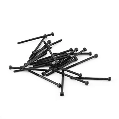 Afbeelding van M3 Zwarte zeskantschroefboutenset, 12,9 kwaliteit gelegeerd koolstofstaal, accessoires voor reparatiegereedschap, 4 50 mm, hoge sterkte (M3 x mm 【Halve tand】 24 stuks/verpakking)