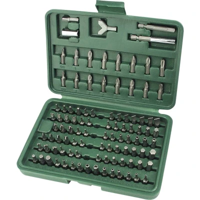 Afbeelding van M29800 Bitset 100 delig Plat, Kruiskop Phillips, Pozidriv, Inbus, Binnen vierkant (Robertson), Torque, Spanner, Tri Wing, Veeltand (XZN)