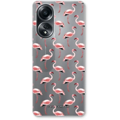 Afbeelding van Case Company® hoesje geschikt voor Oppo A58 4G Flamingo Soft Cover Telefoonhoesje Bescherming aan alle Kanten en Schermrand