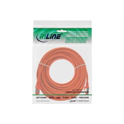 Image de InLine Cordon de raccordement RJ 45 (M) pour 10 m Paire torsadée blindée (SSTP) CAT 6 moulé orange