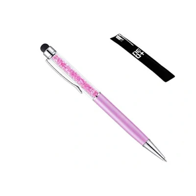 Afbeelding van KWALITEIT 2 in 1 capacitieve touchscreen stylus en balpen met Swarovski kristallen. GRATIS PEN OPLADEN (LICHT PAARS)