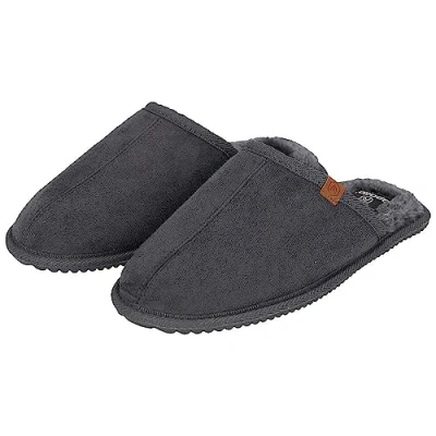 Afbeelding van Apollo Pantoffels heren Donker Grijs Zachte binnenvacht maat 41/42 Sloffen 42