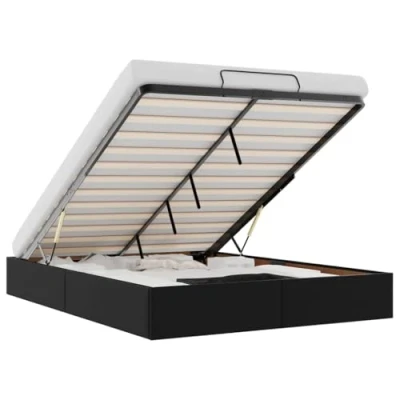 Afbeelding van vidaXL Bedframe zonder matras 140x190 cm kunstleer zwart