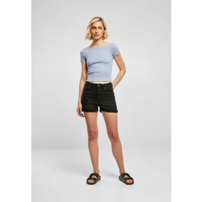 Afbeelding van Urban Classics OFF Shoulder Tshirt basic, Dames, Maat: 5XL, Violablue