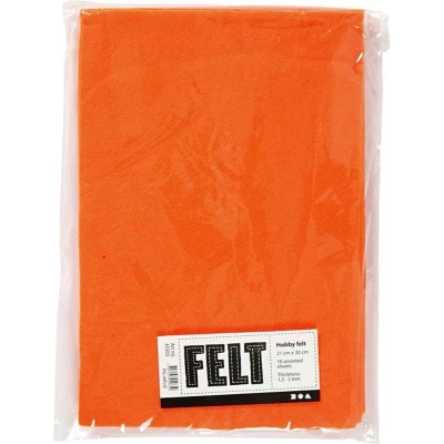 Afbeelding van Hobbyvilt A4 21x30 cm dikte 1 5 2 mm oranje 10vellen