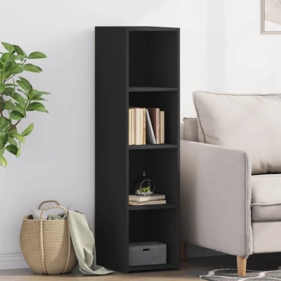 Afbeelding van Hoge kast 30x41x124 cm bewerkt hout zwart
