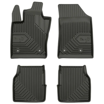 Afbeelding van M MOTOS Rubberen vloermatten voor Jeep Compass II sinds 2016, verbeter je reiscomfort met de zwarte antislipmat, Auto nr. 77 automat alle weersomstandigheden, bescherming tegen vuil