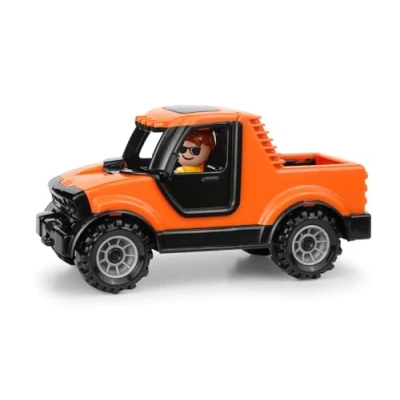Afbeelding van Lena® Pickup vrachtwagens, 20 cm, rijcabine met trekhaak en speelgoedfiguur, 2 jaar, geschikt voor binnen buiten