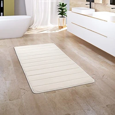 Afbeelding van Paco Home Badkamerkleed Badmat Badvloerkleed Douchemat Pluizig Traagschuim 3D 65x120 cm