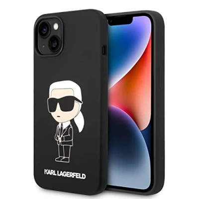 Afbeelding van Karl Lagerfeld KLHCP14MSNIKBCK iPhone 14 Plus 6.7 hardcase zwart/zwart Siliconen Ikonik