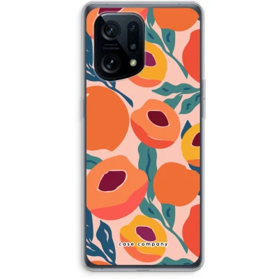 Afbeelding van Case Company® hoesje geschikt voor Oppo Find X5 Perzik Soft Cover Telefoonhoesje Bescherming aan alle Kanten en Schermrand