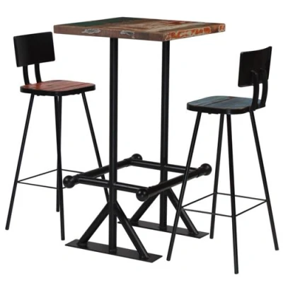 Afbeelding van vidaXL 3 delige Barset massief gerecycled hout meerkleurig