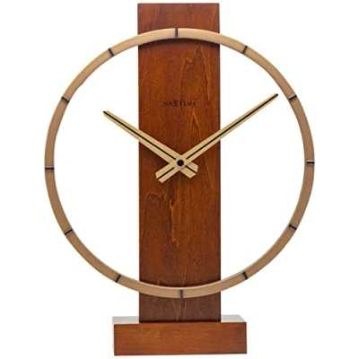 Afbeelding van Nextime Ne 5226Br Tafelklok Carl Table 34X27Cm Hout Bruin