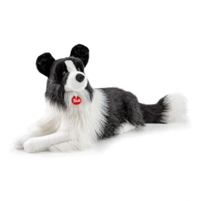 Afbeelding van Trudi Puppy knuffel Hond Border Collie Scott Groot 55 cm Hoge kwaliteit pluche Knuffeldier voor jongens en meisjes Zwart Wit 22x33x55 maat XL