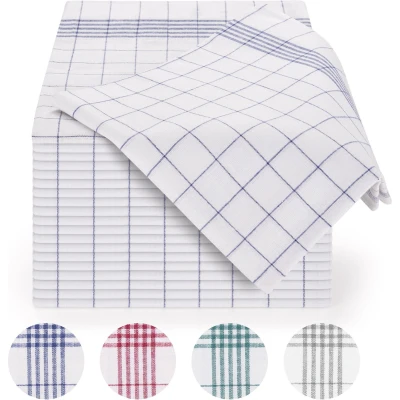 Afbeelding van Blumtal Premium Theedoekenset Keukendoeken Geruit 50 x 70cm Blauw Set van 5