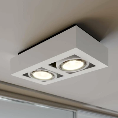 Afbeelding van Arcchio plafondlamp 2lichts Aluminium, metaal H: 9 cm GU10 wit