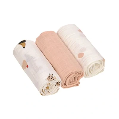 Image de LÄSSIG Bébé Couverture de puériculture Drap Lot 3 en coton 60 x cm/Swaddle &amp; Burp Blanket M Little Mateys Cat