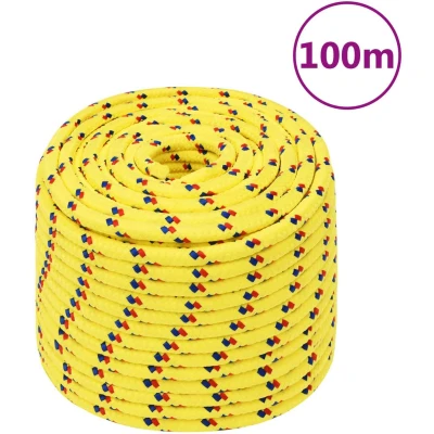 Afbeelding van vidaXL Boottouw 14 mm 100 m polypropyleen geel