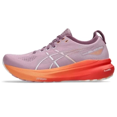 Afbeelding van Asics Gelkayano 31 Hardloopschoenen voor op de weg, Dames, Maat: 37.5, Lilac/orange Textiel/ synthetisch