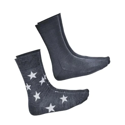 Afbeelding van VITSOCKS Wintersokken Merino wol warm fijn heren (2 paar) comfortabel zacht, grijs/wit