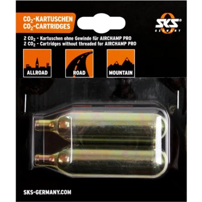 Afbeelding van SKS Co2 Patronen voor fietspomp 16 Gram Zonder Schroefdraad 2 Stuks