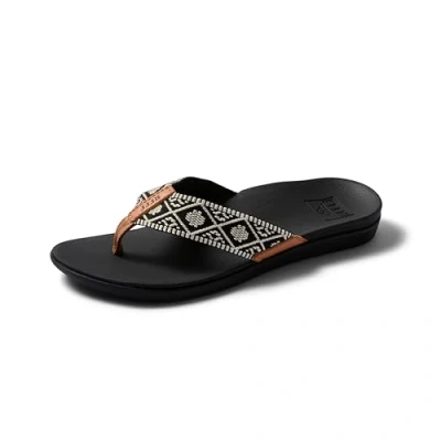Afbeelding van Ortho Woven Slippers Dames Black White 990 10 Zwart