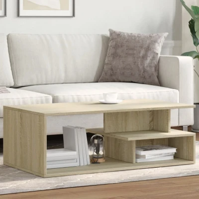 Afbeelding van Salontafel 102x55x35 cm bewerkt hout sonoma eikenkleurig