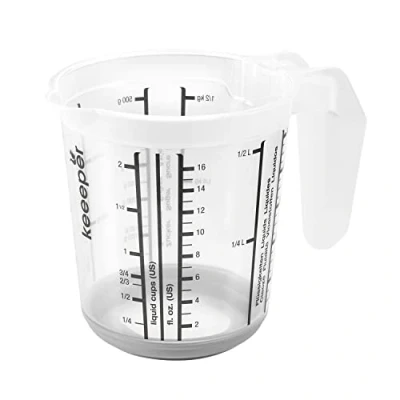 Afbeelding van Keeeper Kunststof maatbeker anti slip 0,5L Ø10,5x11,5cm nordic grey