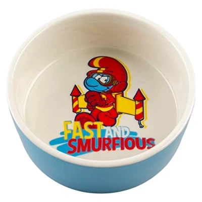 Afbeelding van Smurfs Duvoplus Drinkbak Hond Jetpack Smurf Eetkom 500ml 15x15x6cm Wit/blauw 1st