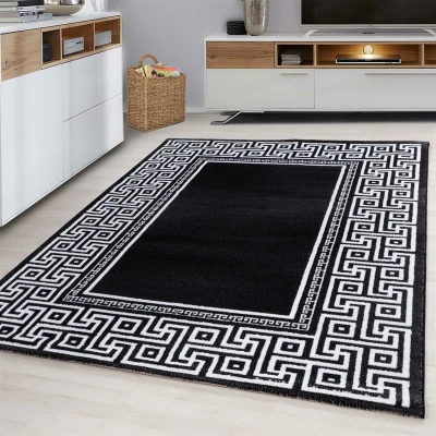 Afbeelding van Parma Design Vloerkleed Zwart / Wit Laagpolig 80x300 cm