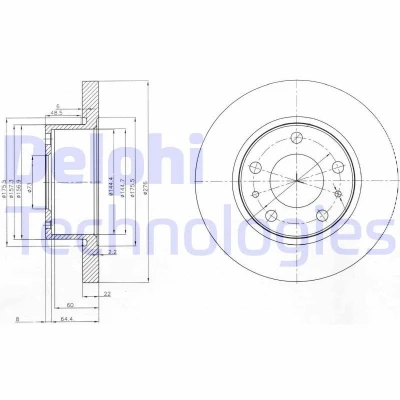 Afbeelding van DELPHI BG3752 Remschijf 276 22 5 volledig Geolied Semi finished Zonder wiellager, ABS sensorring IVECO: DAILY 3, 2 Pritsche/Fahrgestell