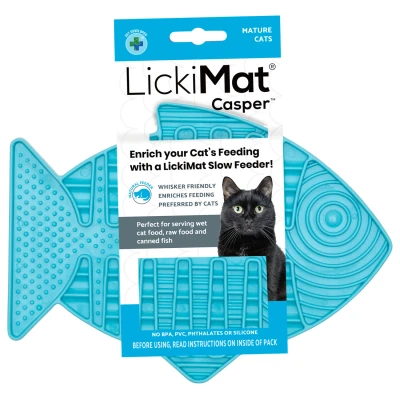 Afbeelding van Lickimat Casper Slowfeeder Voor De Kat Tegen Schrokken Kattenvoerbak Turquoise