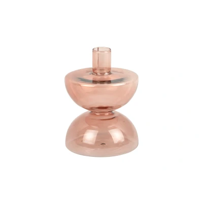 Afbeelding van Glazen kandelaar Diabolo roze large