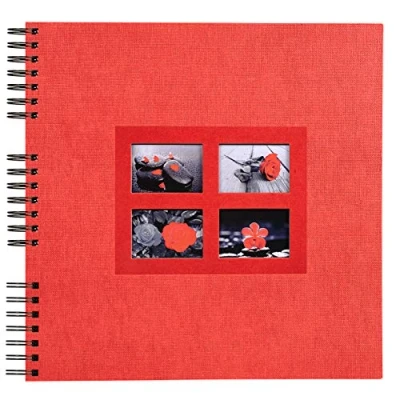 Afbeelding van Exacompta Referentienummer 16845E spiraalalbum Passion rood 360 foto&#039;s 60 zwarte pagina&#039;s formaat 32 x cm decoratief album, omslag van papier in