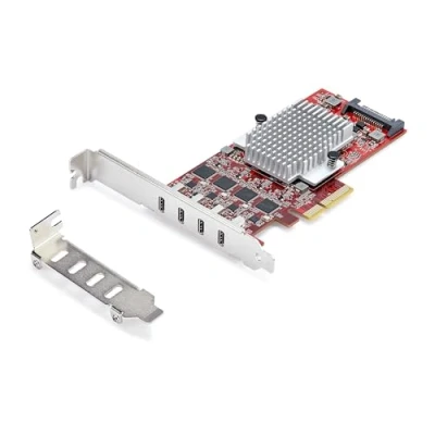 Afbeelding van StarTech.com 4 Port USB Type C PCIe Card, 10Gb, 4x Controllers, TAA adapter 3.0 x4 3.2 Gen 2 x Compliant