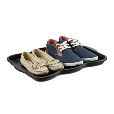 Afbeelding van Relaxdays schoenen afdruipschaal klein zwarte schoenlekbak kunststof afdruipbak 50x38