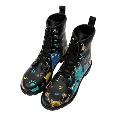 Afbeelding van DOGO Dames Laarzen Cat Lovers BLACK 40
