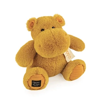 Afbeelding van Histoire d&#039;Ours nijlpaard pluche dier oker 25 cm zacht en schattig voor knuffels cadeau idee geboorte verjaardag meisjes jongens L&#039;HIPPO HO3211