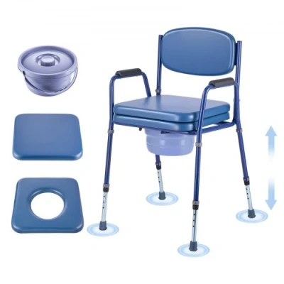 Image de VEVOR Chaise Percée Siège de Toilette Hauteur Réglable Capacité Charge 181 kg