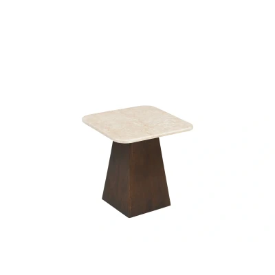 Afbeelding van Livingfurn Salontafel Brix Bottecino Mango Vierkant 45cm