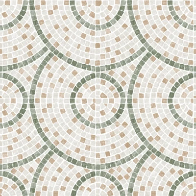Afbeelding van Dutch Wallcoverings Artifice mozaïek tegel beige/groen M763 04